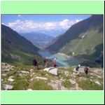 přehradní nádrž Stausee Wasserfallboden, údolí Kaprun Tal ústíci do údolí Pinzgau